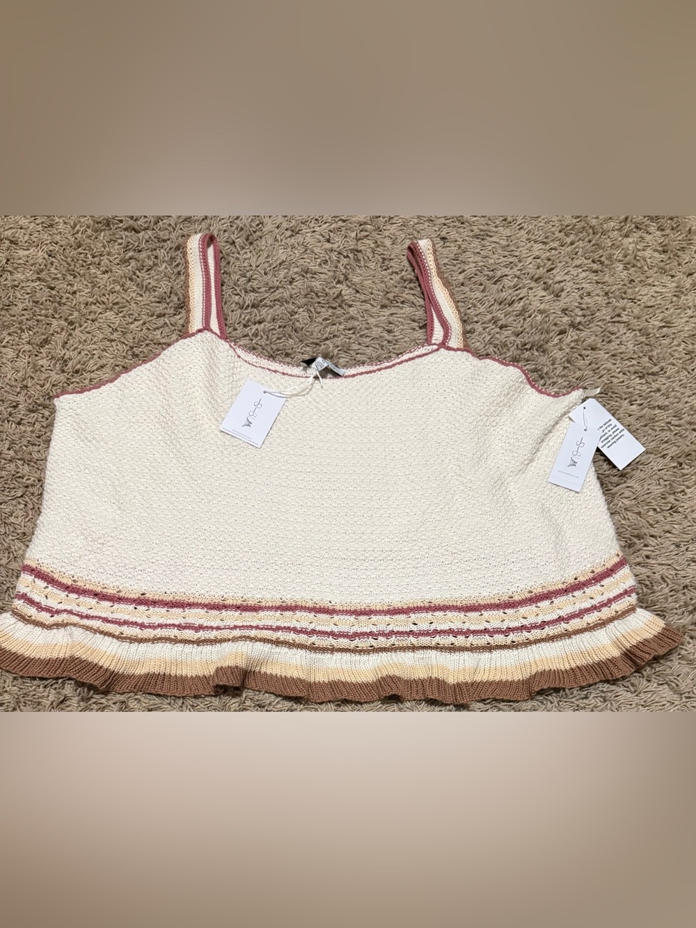 Jessica Simpson Plus Size Crochet Tank Top Size: 4X